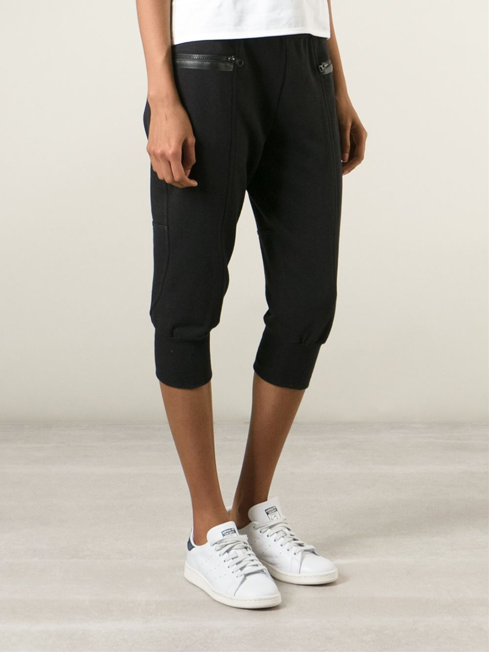 Adidas By Stella McCartney | Gray Cropped Track Pants | Lyst