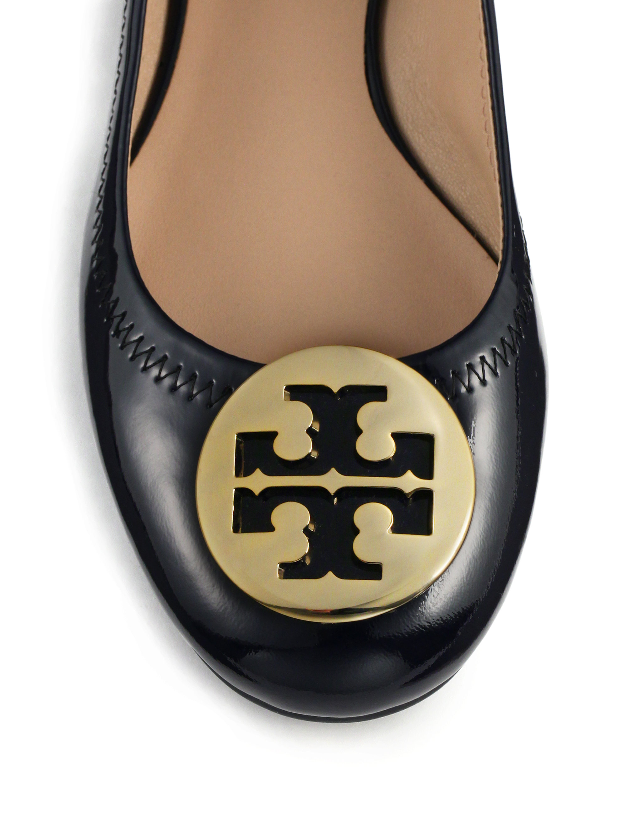 tory burch reva patent leather flats