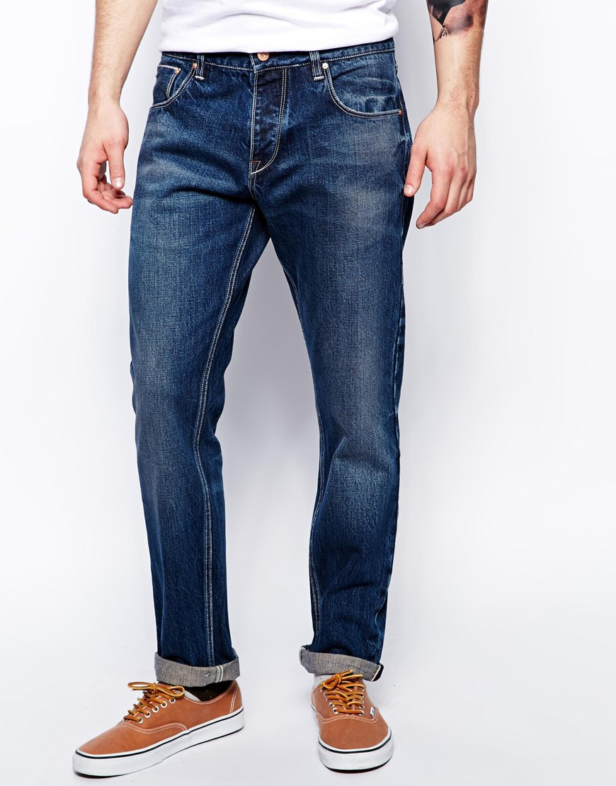 Asos Straight Jeans In Japanese Selvage Denim in Blue for Men | Lyst