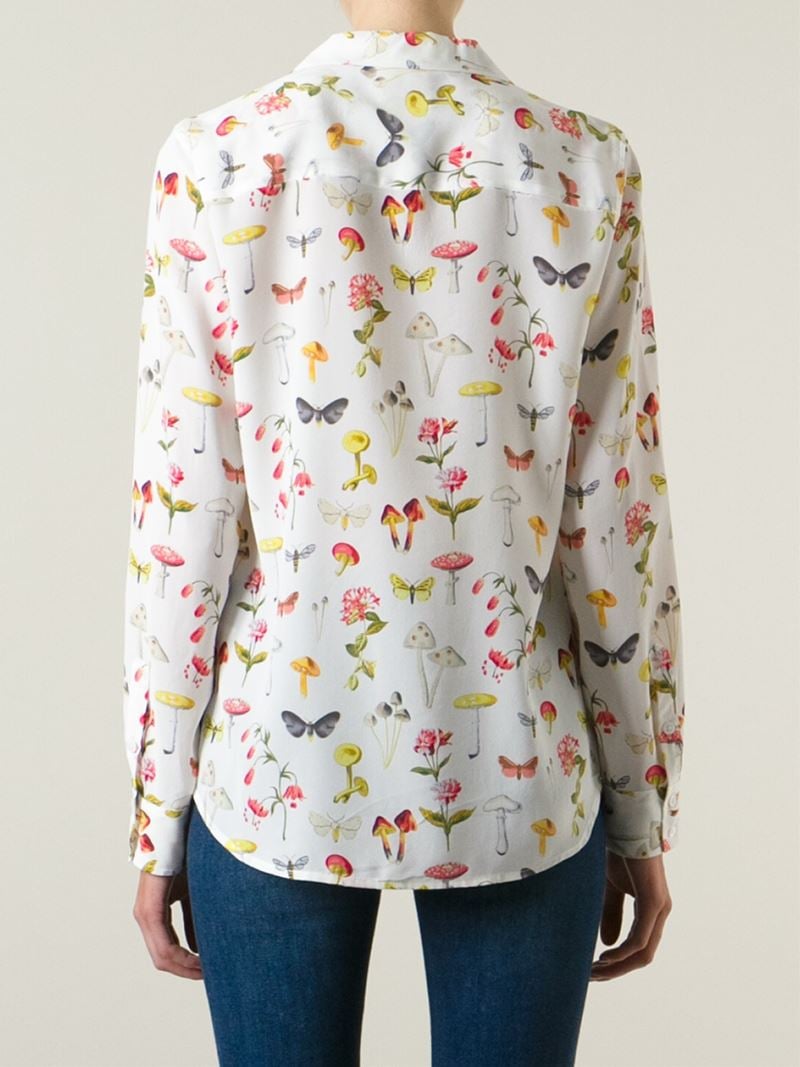 mushroom print button up shirt