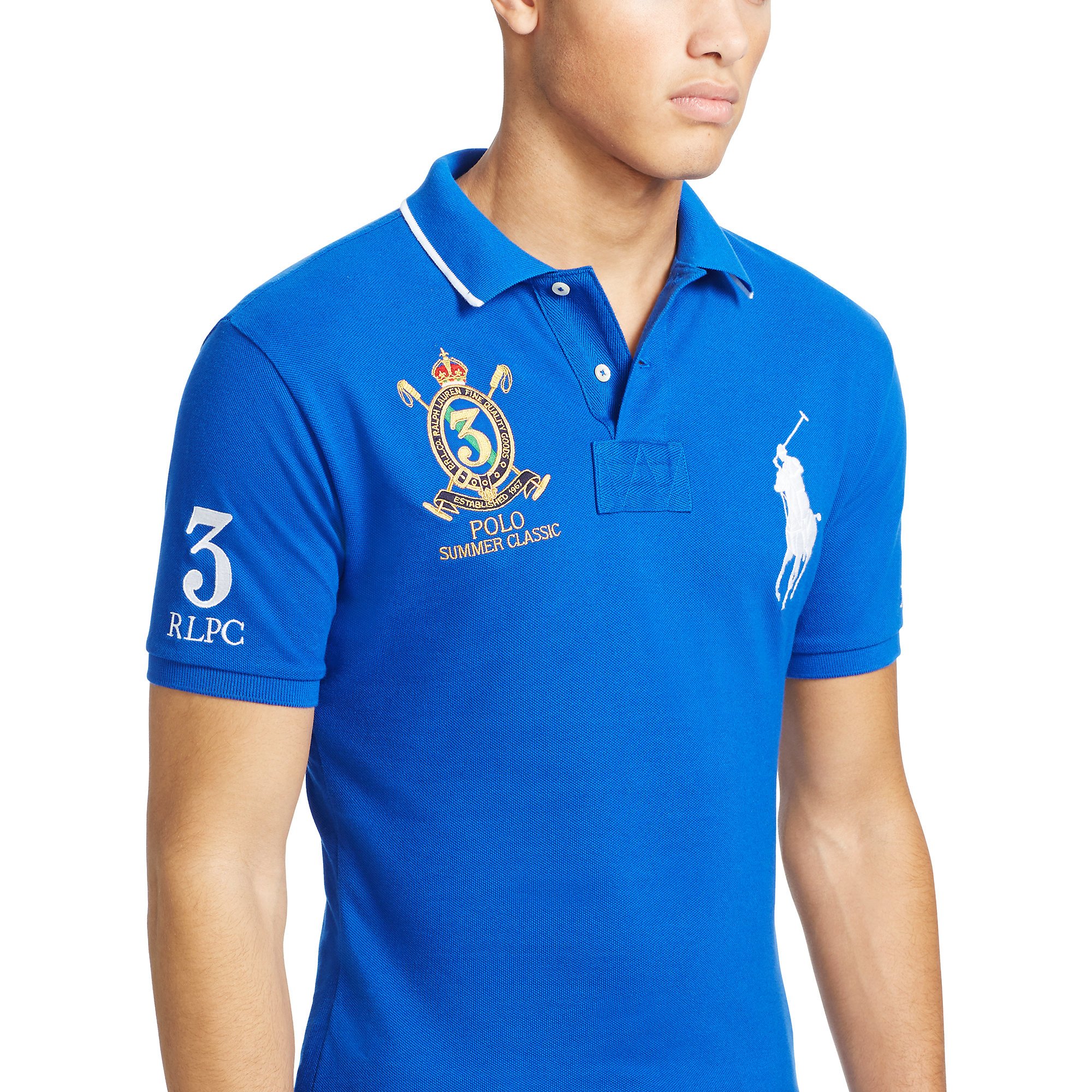 Lyst - Polo Ralph Lauren Custom-fit Big Pony Polo Shirt in Blue for Men