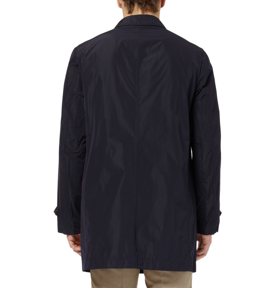 Canali Rain Wind Tech Trench Coat in Blue for Men | Lyst