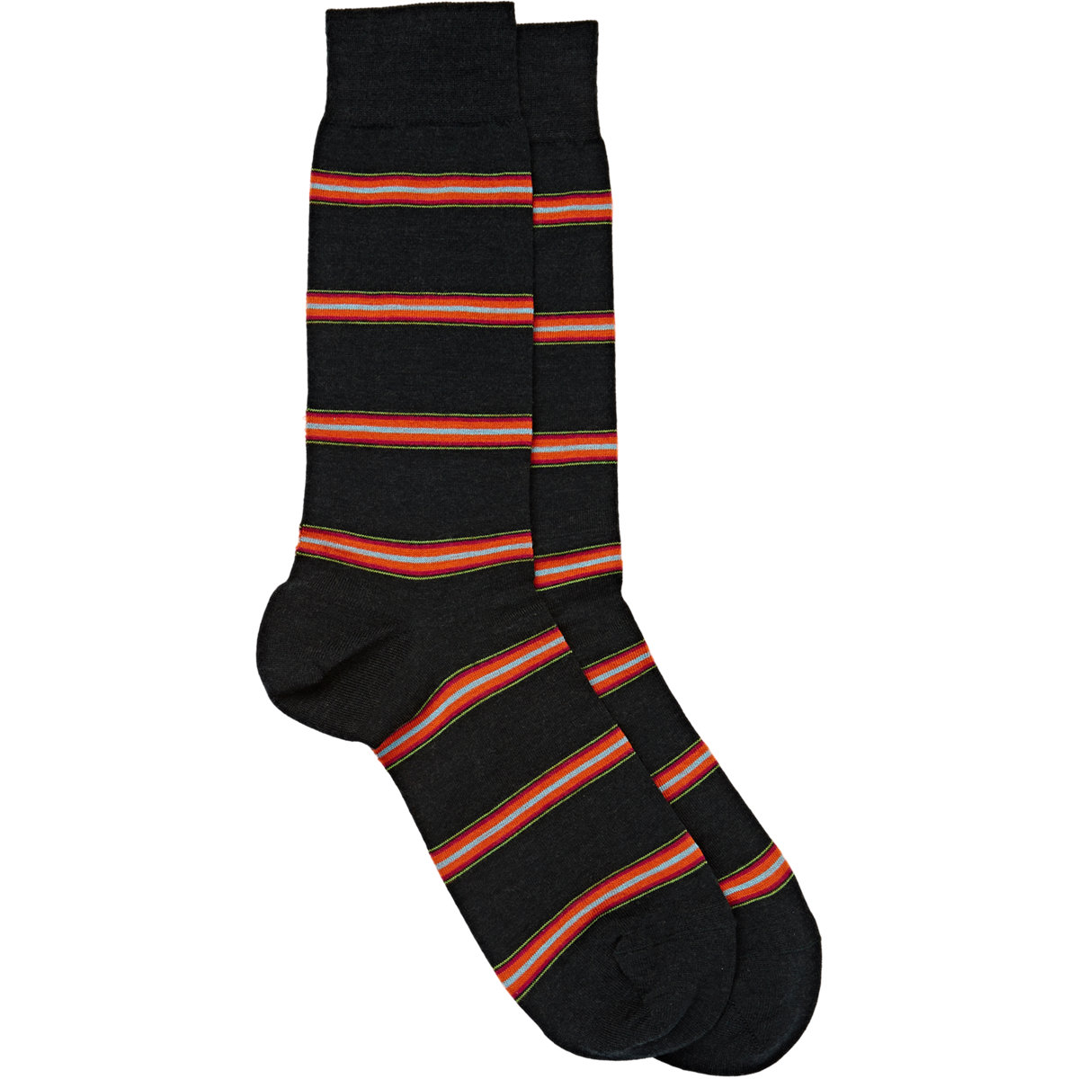 Lyst - Richard James Striped Mid-calf Socks in Black for Men