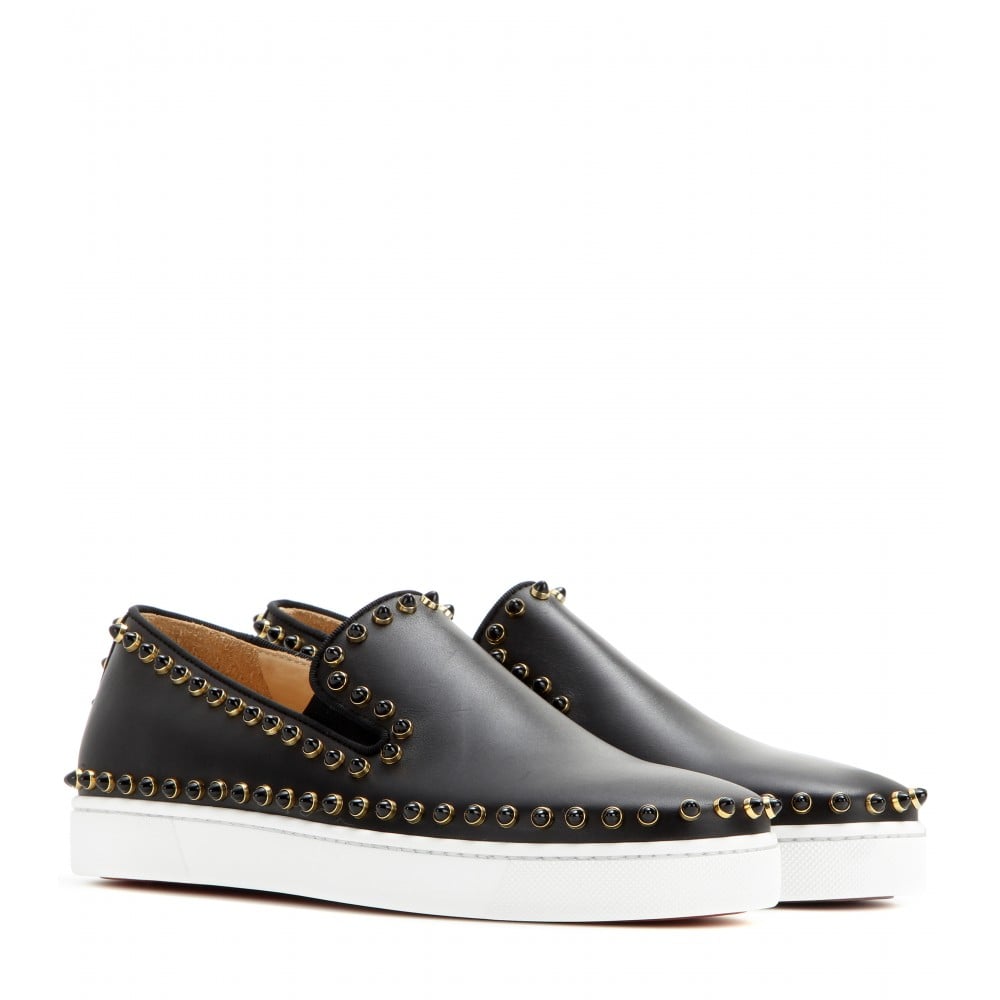 louboutin men shoes - christian louboutin round-toe Cador slip on sneakers Black leather ...