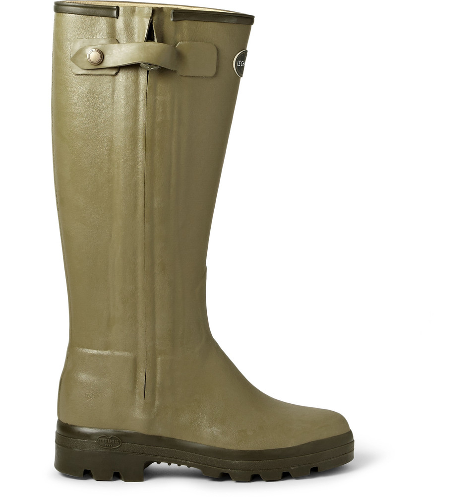 Le Chameau Chasseur Leather-Lined Wellington Boots in Green for Men | Lyst