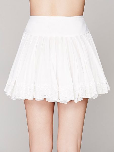 Free People Finished in Lace Mini Skirt in White | Lyst