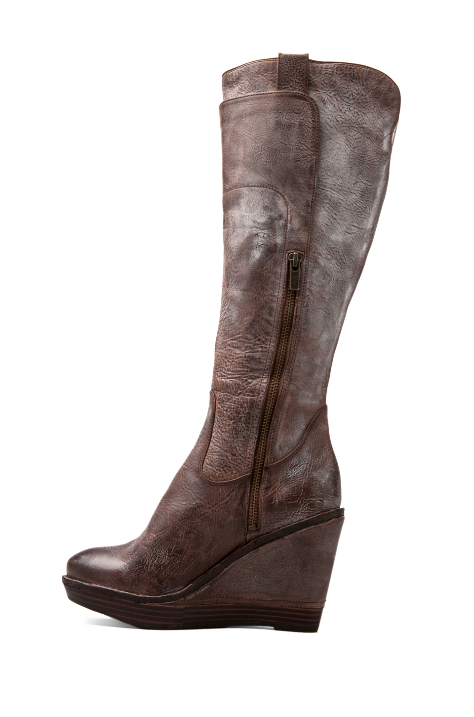 brown wedge lace up boots