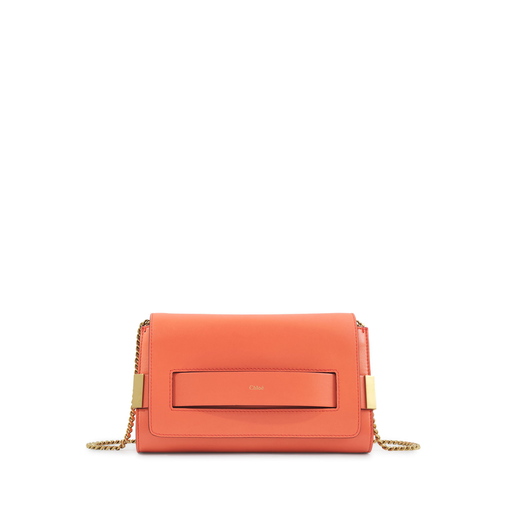 Chlo Elle Medium Clutch Bag in Orange | Lyst