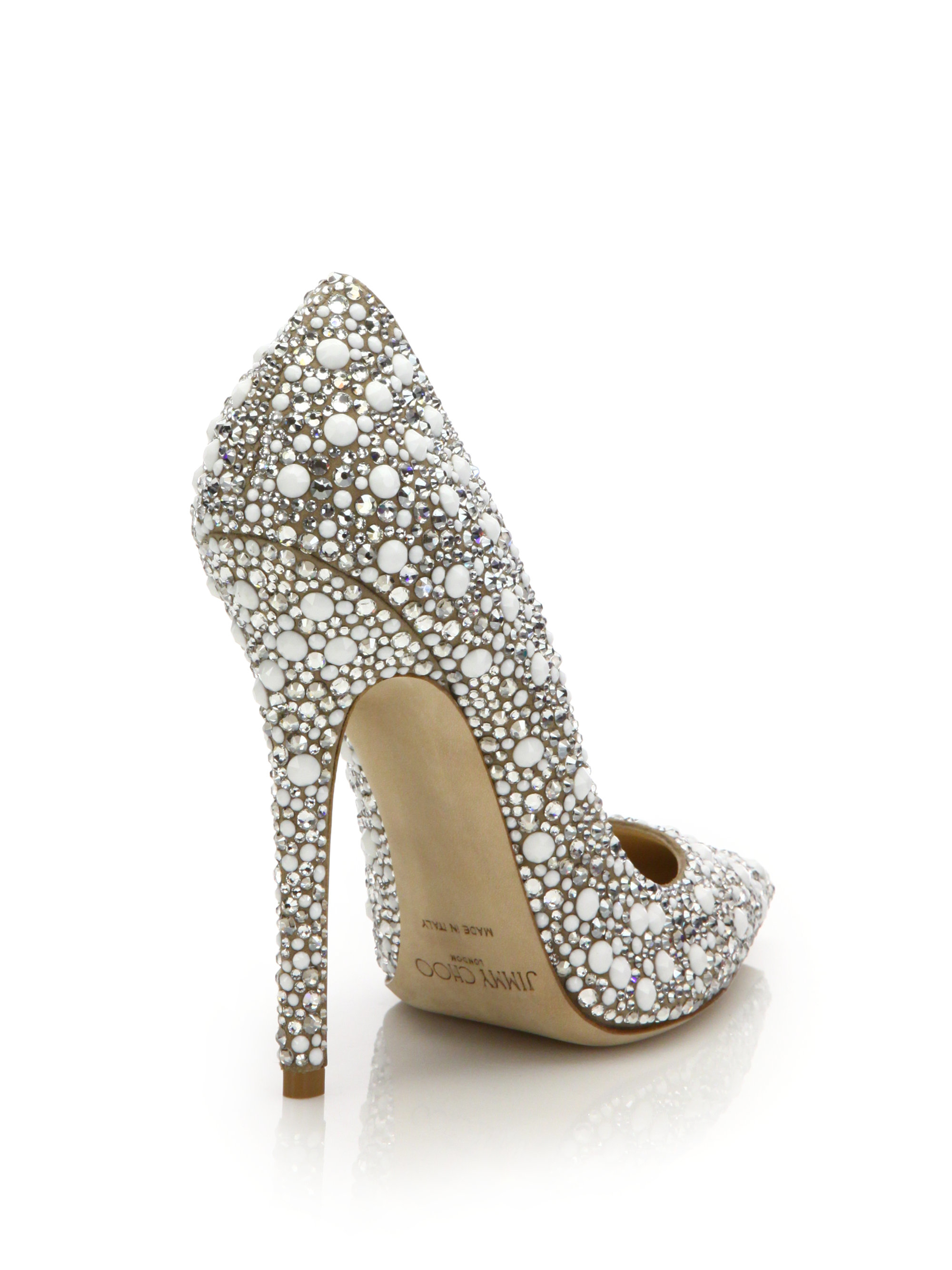 Lyst - Jimmy Choo Anouk 120 Crystal-embellished Suede Pumps in White
