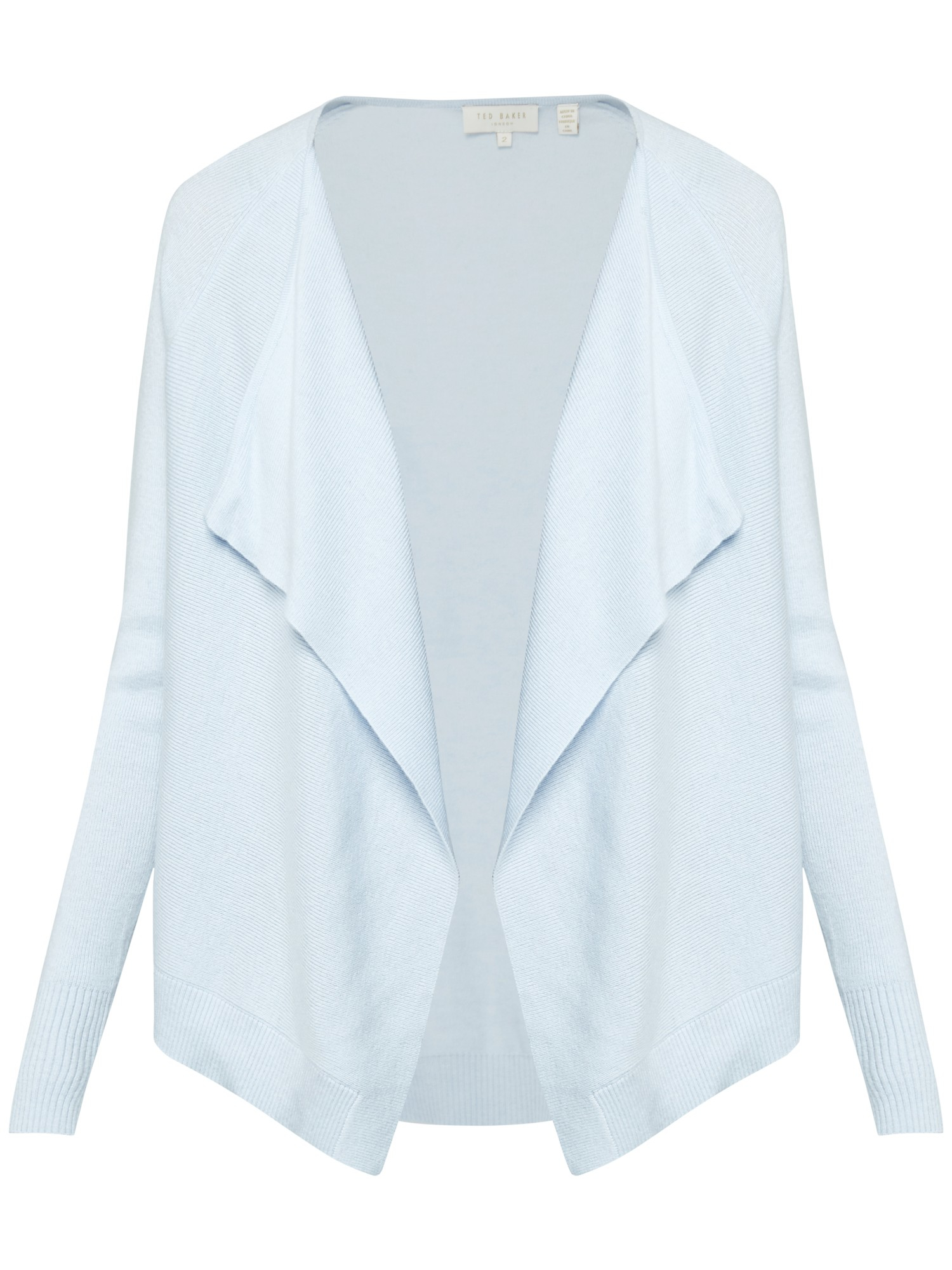 Ted baker Paeton Waterfall Ribbed Cardigan in Blue | Lyst