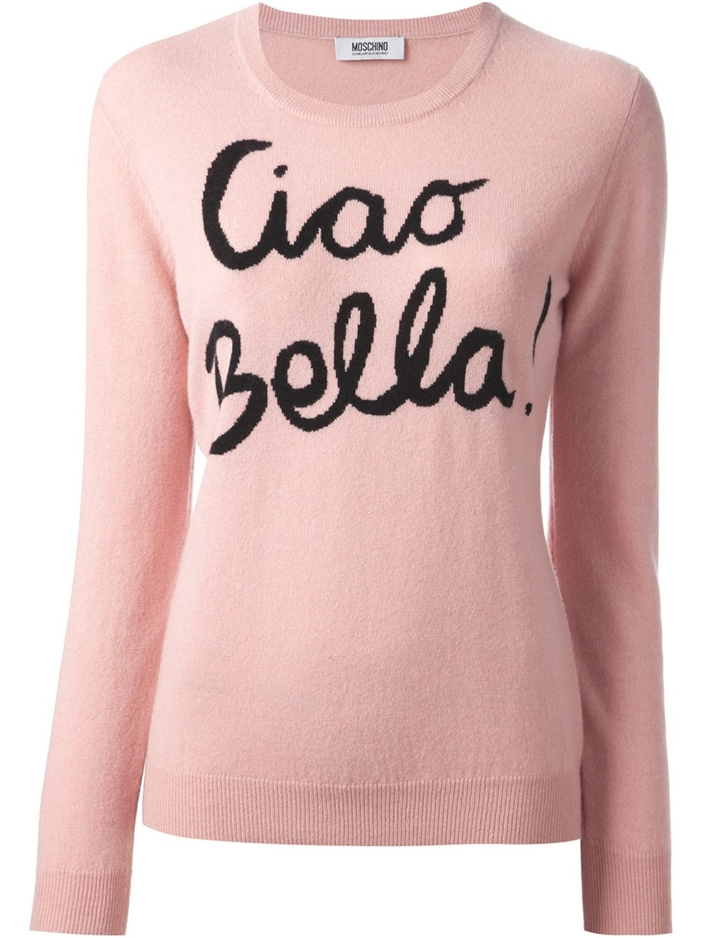 Lyst - Boutique Moschino 'Ciao Bella' Knit Sweater in Pink