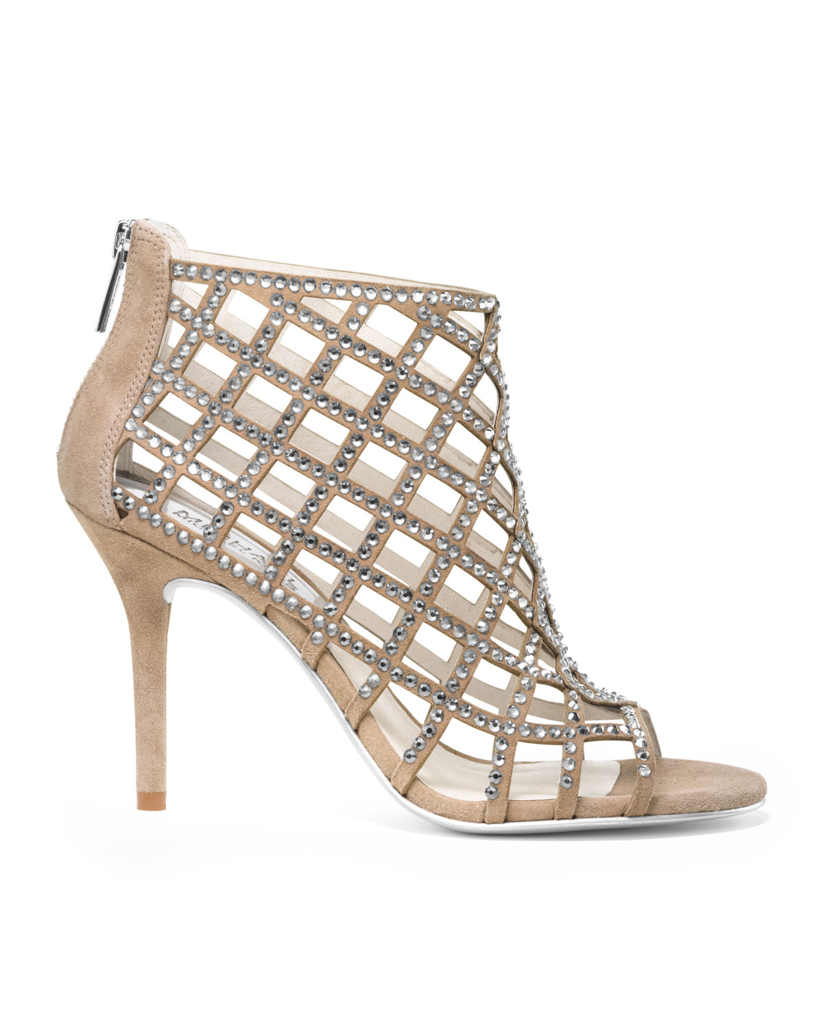 Lyst - Michael Kors Yvonne Crystallized Cage Bootie in Metallic