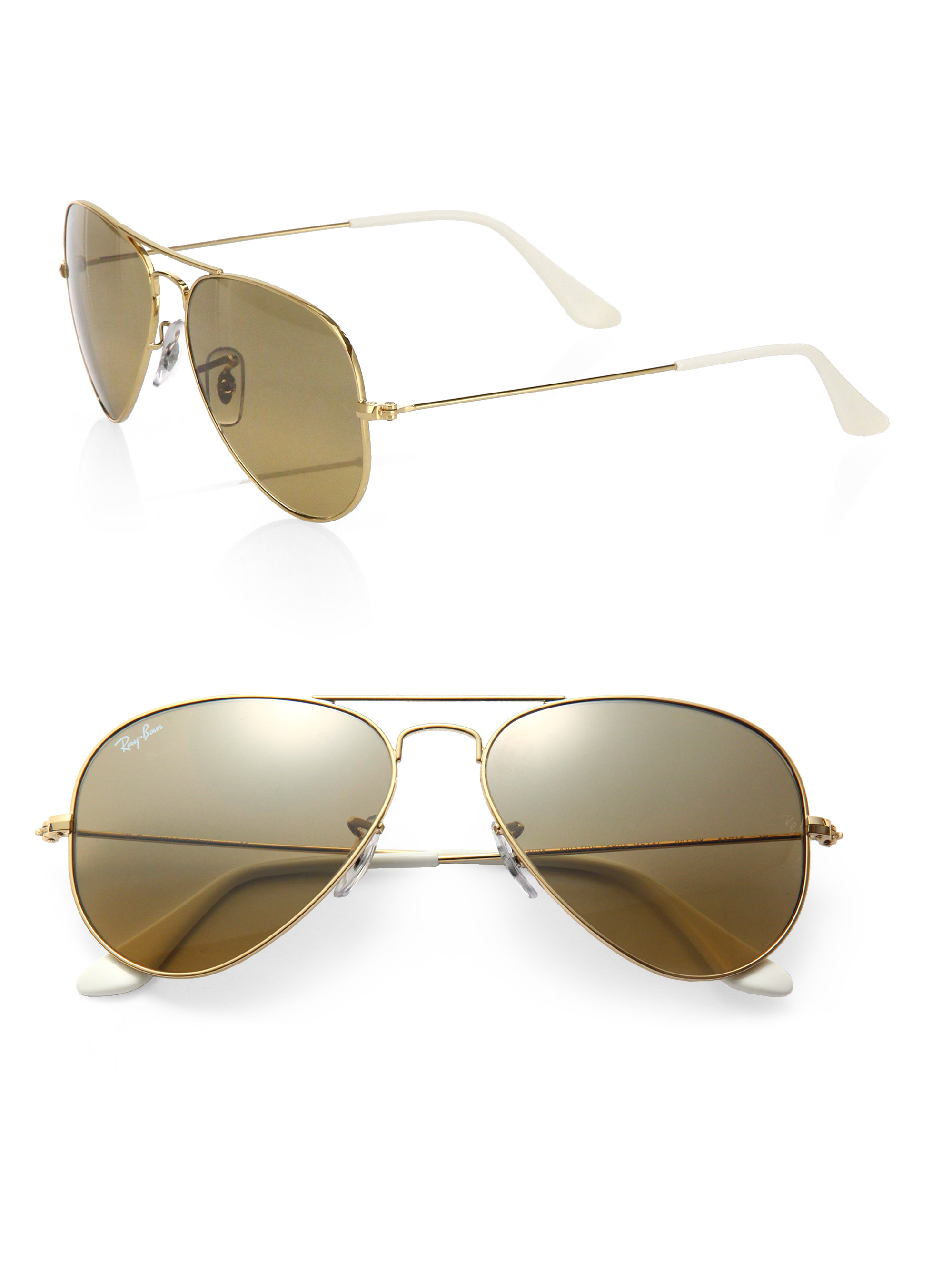 Ray Ban Original Aviator Sunglasses In Gold Lyst 