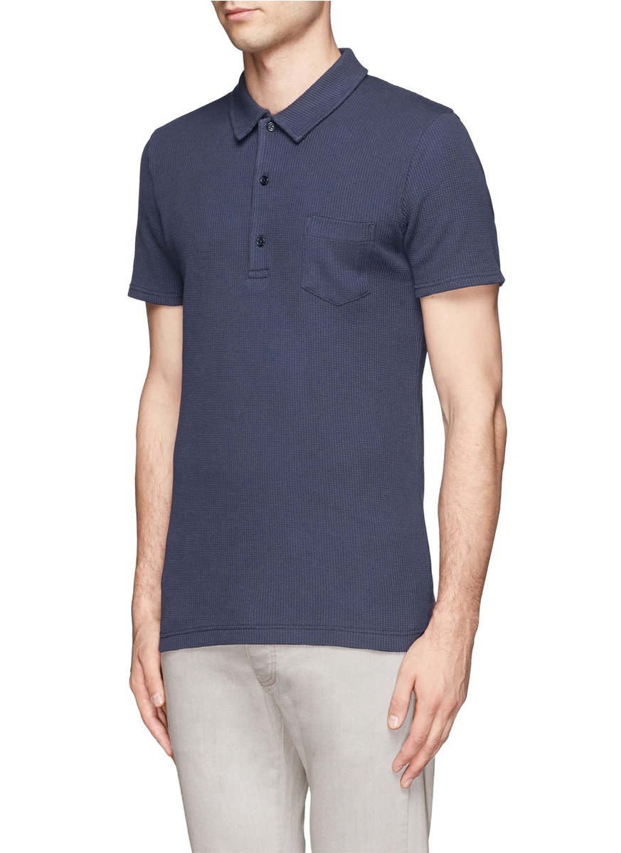 Lyst Hardy amies Waffleknit Polo Shirt in Blue for Men