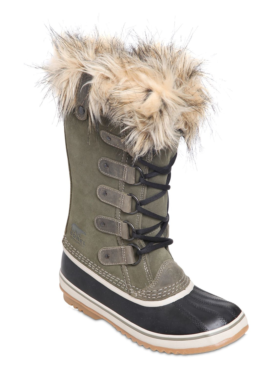 Sorel Joan Of Artic Suede & Faux Fur Boots in Green for Men | Lyst
