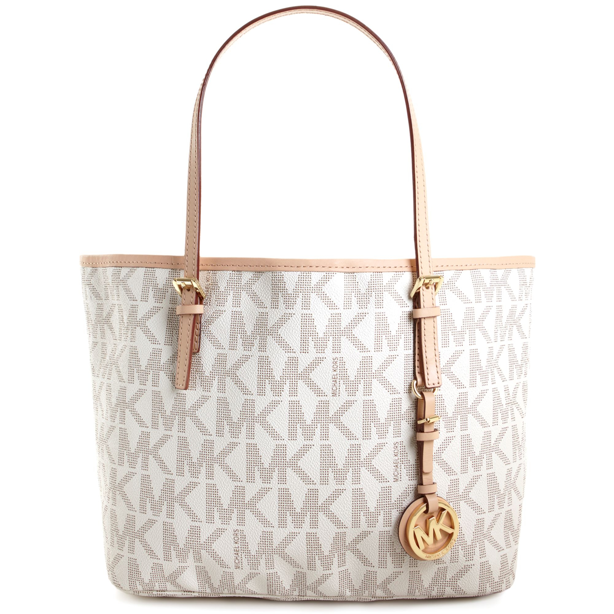 Lyst - Michael Kors Jet Set Small Travel Logo Tote in White