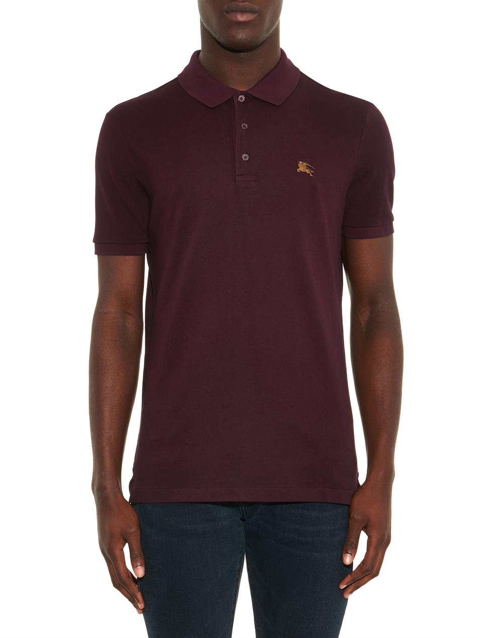 burgundy burberry polo