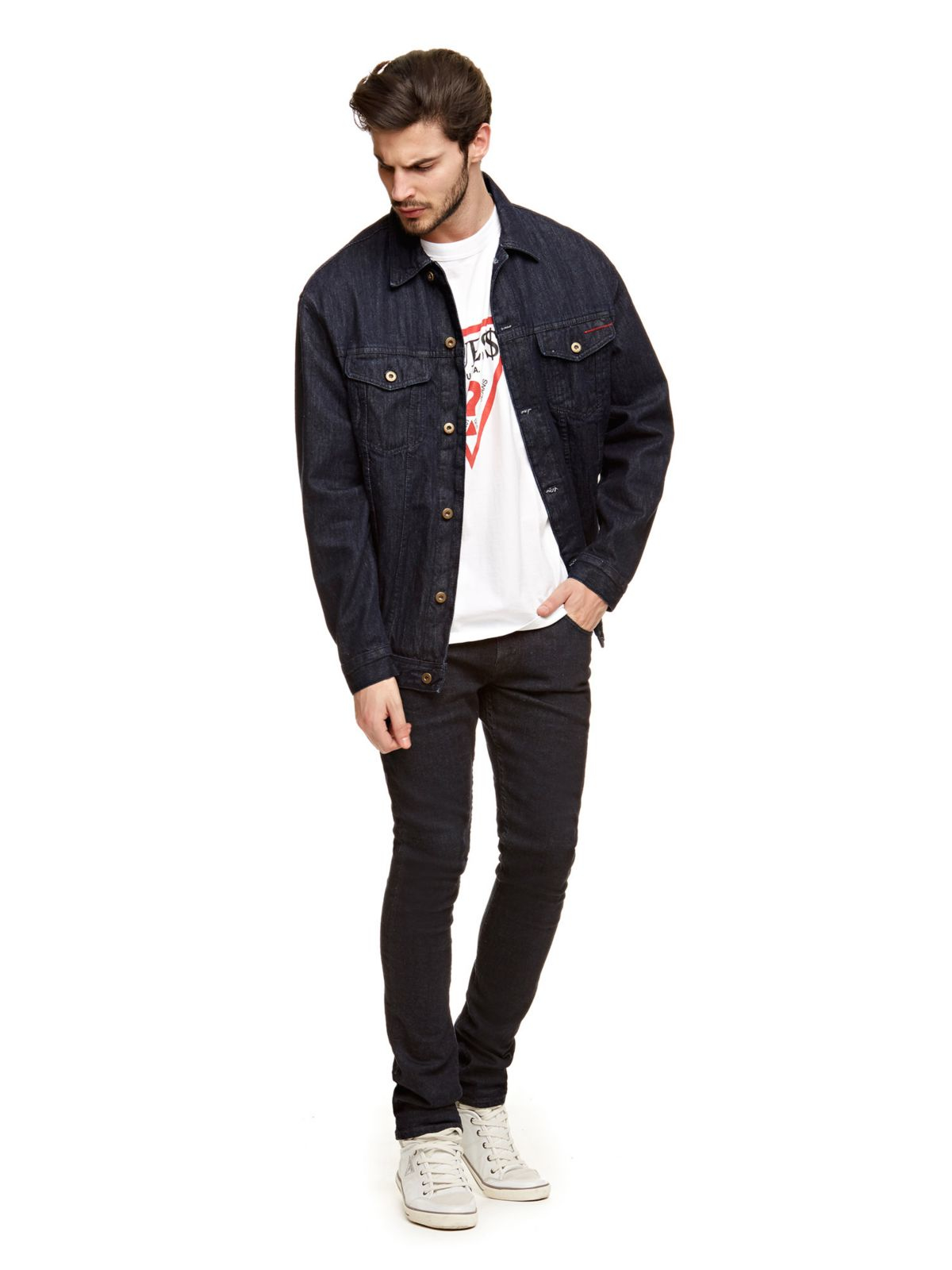 Guess Jeans Jacket in Blue for Men | Lyst