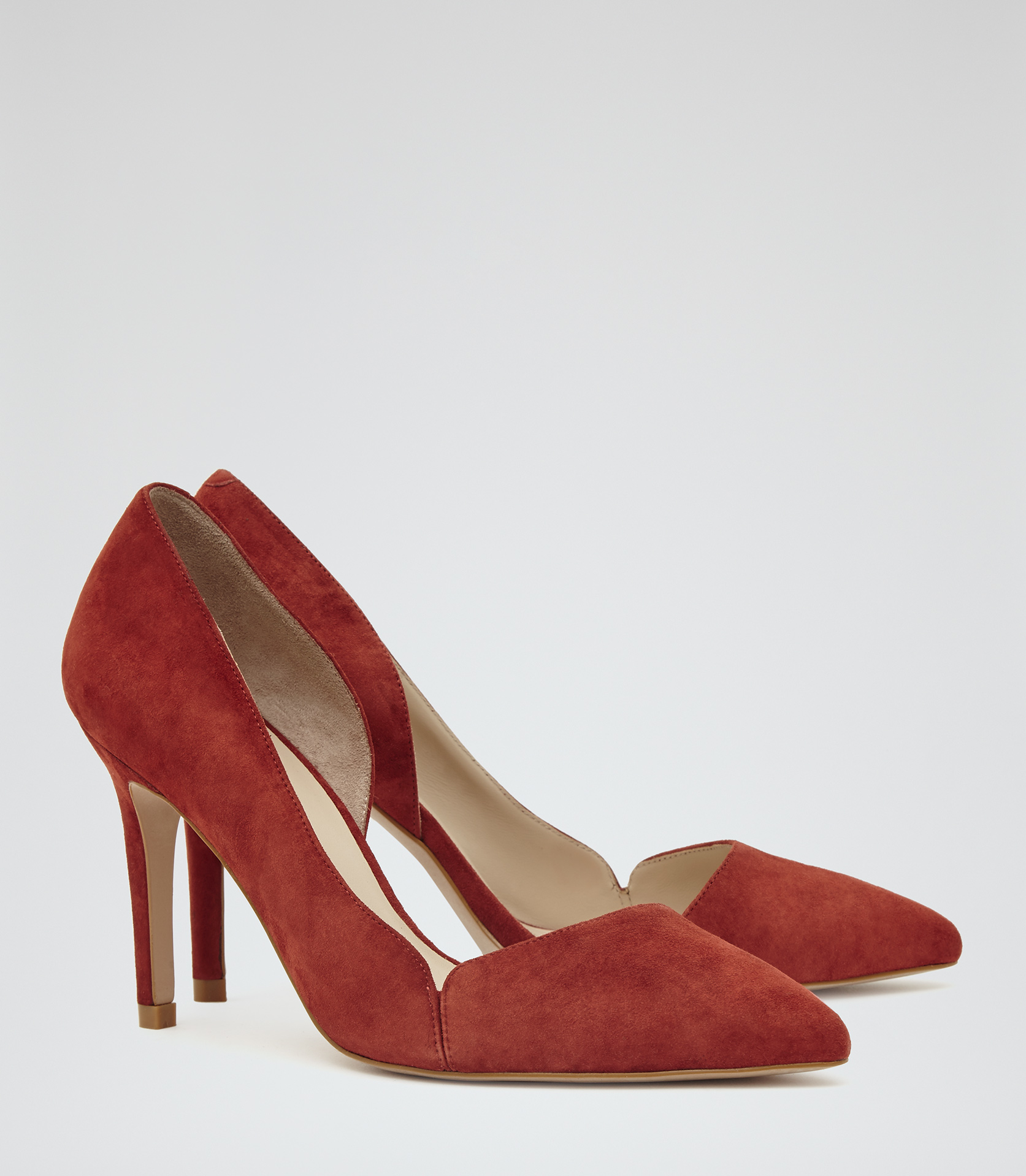 Lyst - Reiss Venus Suede Court Shoes in Pink