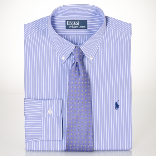 Polo Ralph Lauren Customfit Striped Dress Shirt in Purple for Men | Lyst