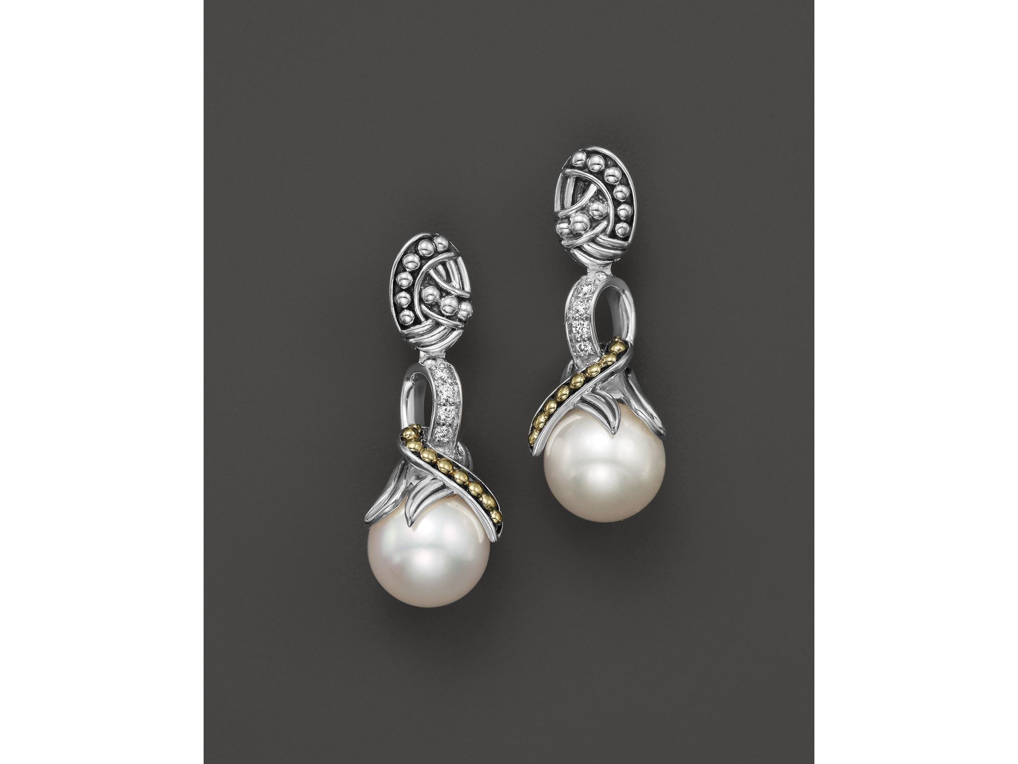Lyst Lagos Sterling Silver 18k Gold Luna Diamond Twist Cultured Gallery