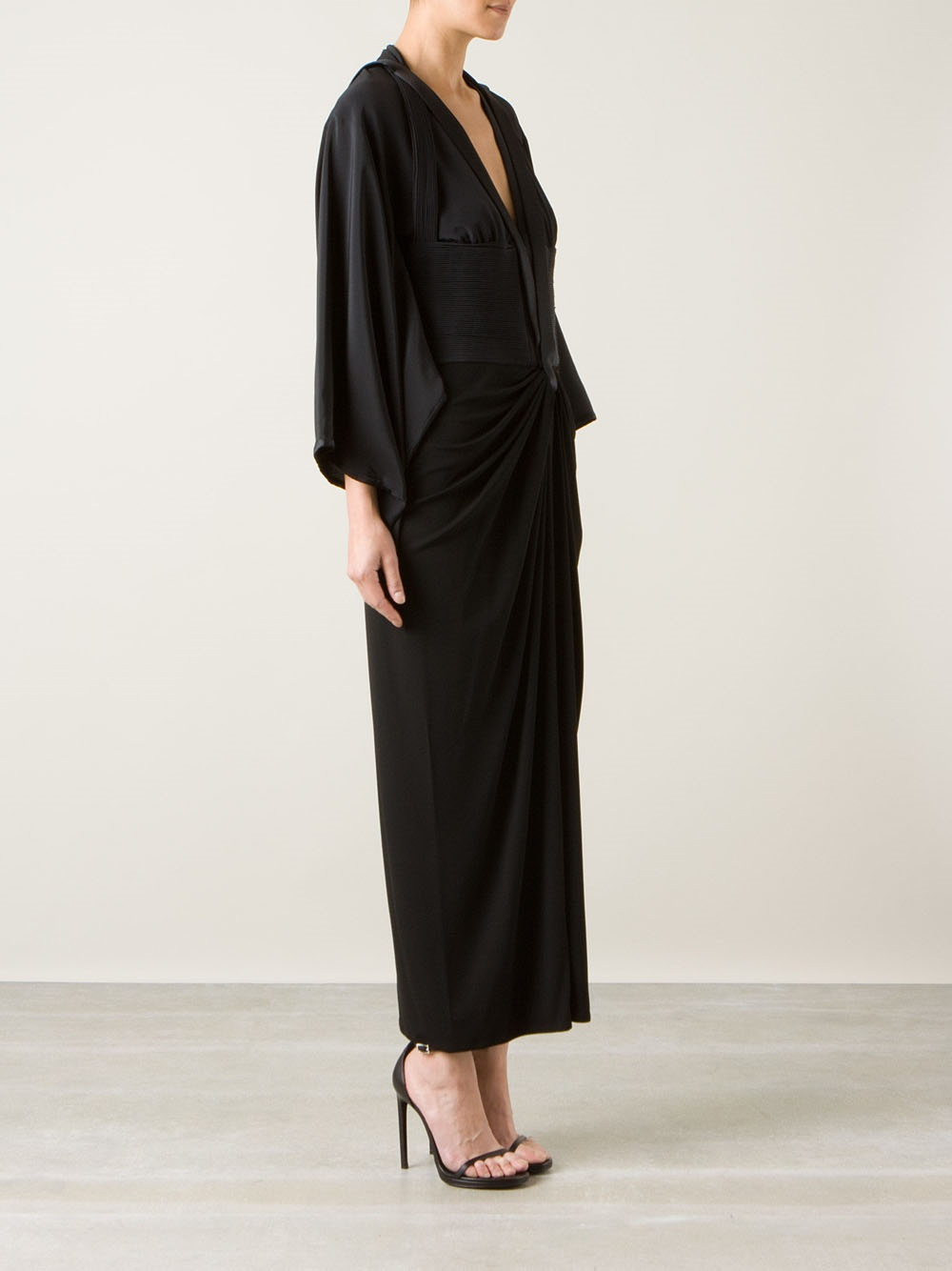 Lyst - Givenchy Draped Kimono Sleeve Dress in Black
