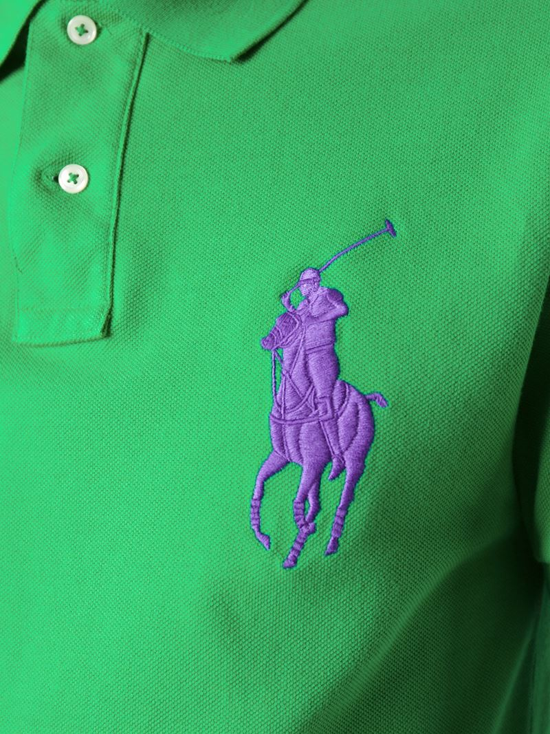 Lyst - Polo ralph lauren Logo Embroidered Polo Shirt in Green for Men