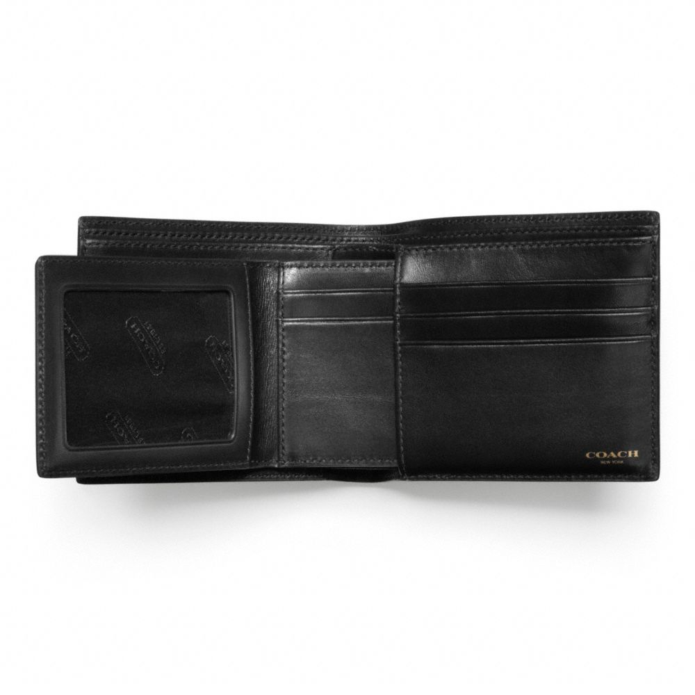 Coach Bleecker Compact Id Wallet In Signature Coated Canvas in Black for Men (black/charcoal) | Lyst