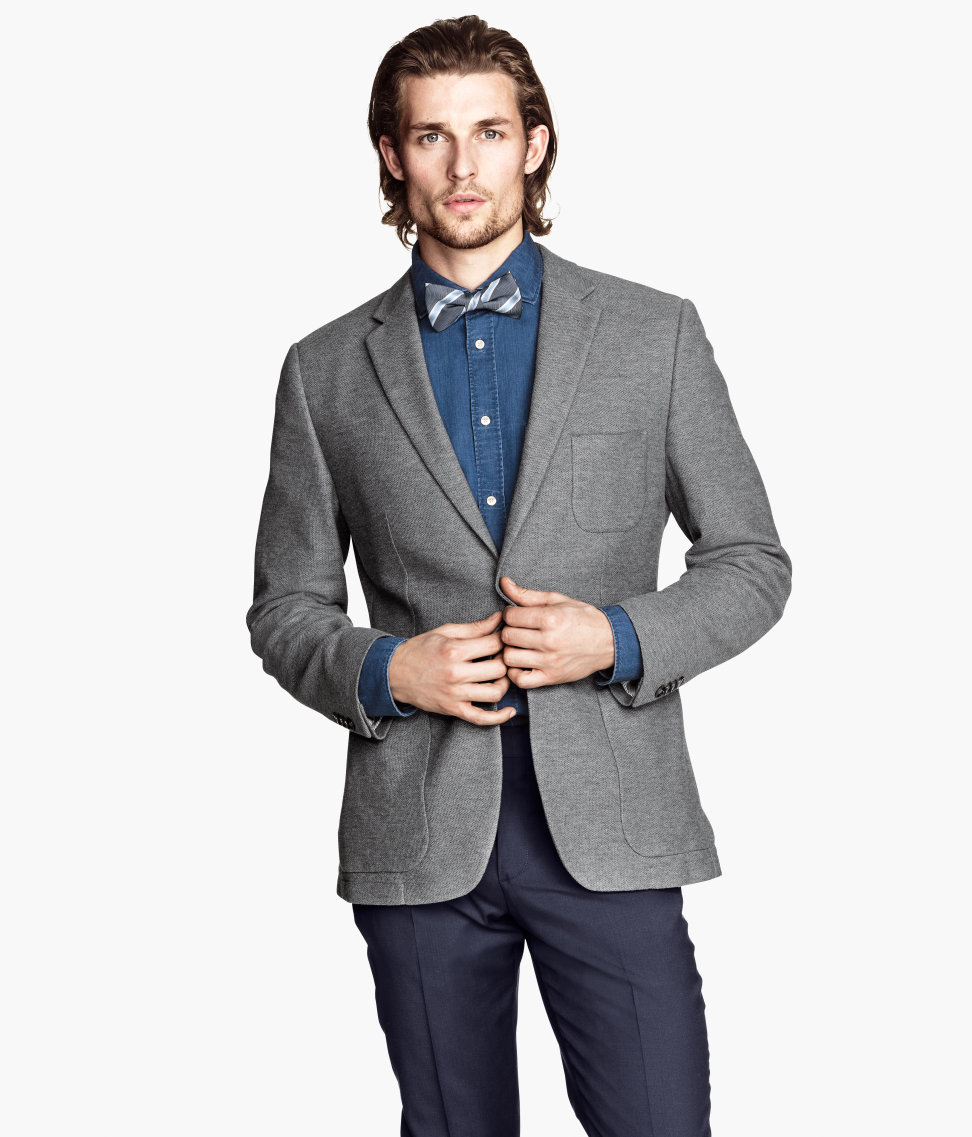 H&m Jersey Jacket in Gray for Men | Lyst