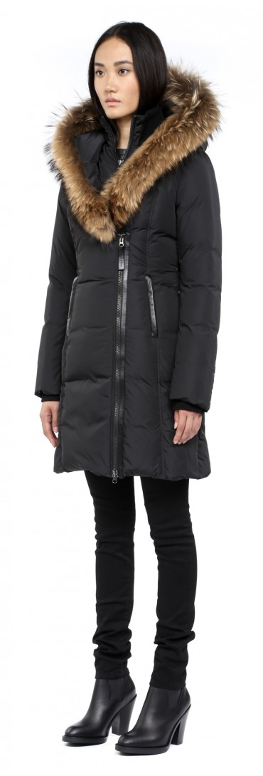 Lyst - Mackage Kay-F4 Long Black Winter Down Coat With Fur Hood in Black