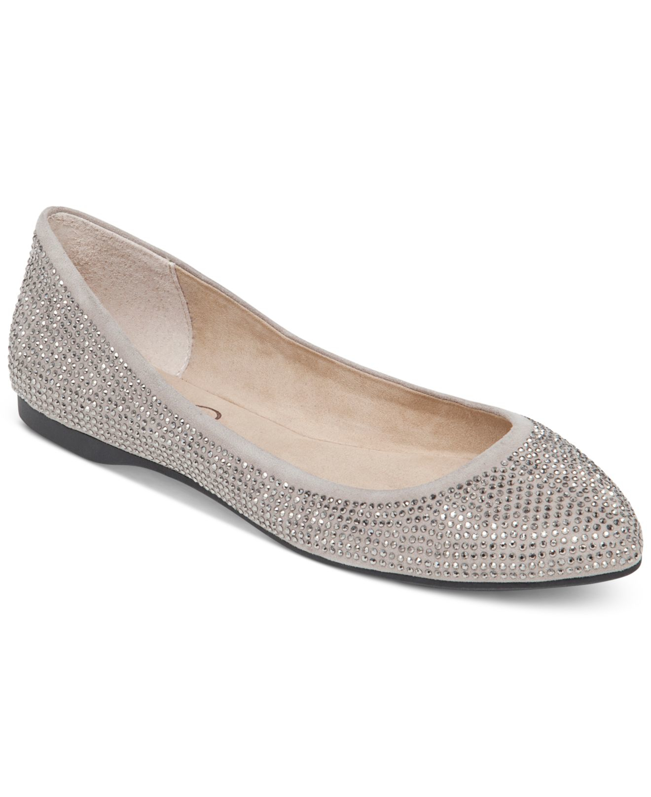 Lyst - Jessica Simpson Labelle Embellished Pointed-toe Flats in Gray