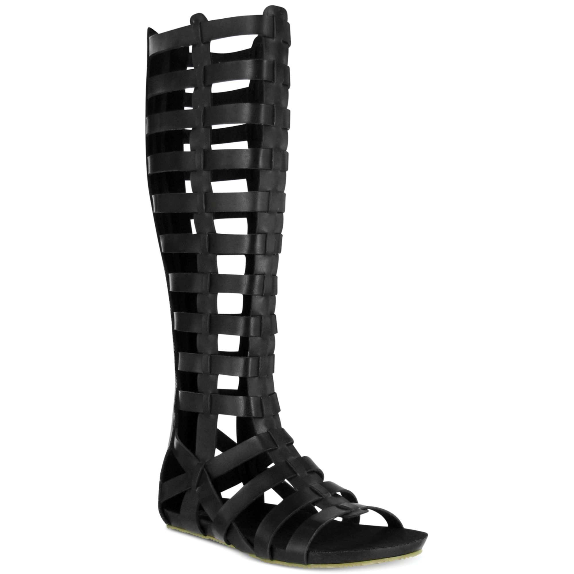 black tall sandals