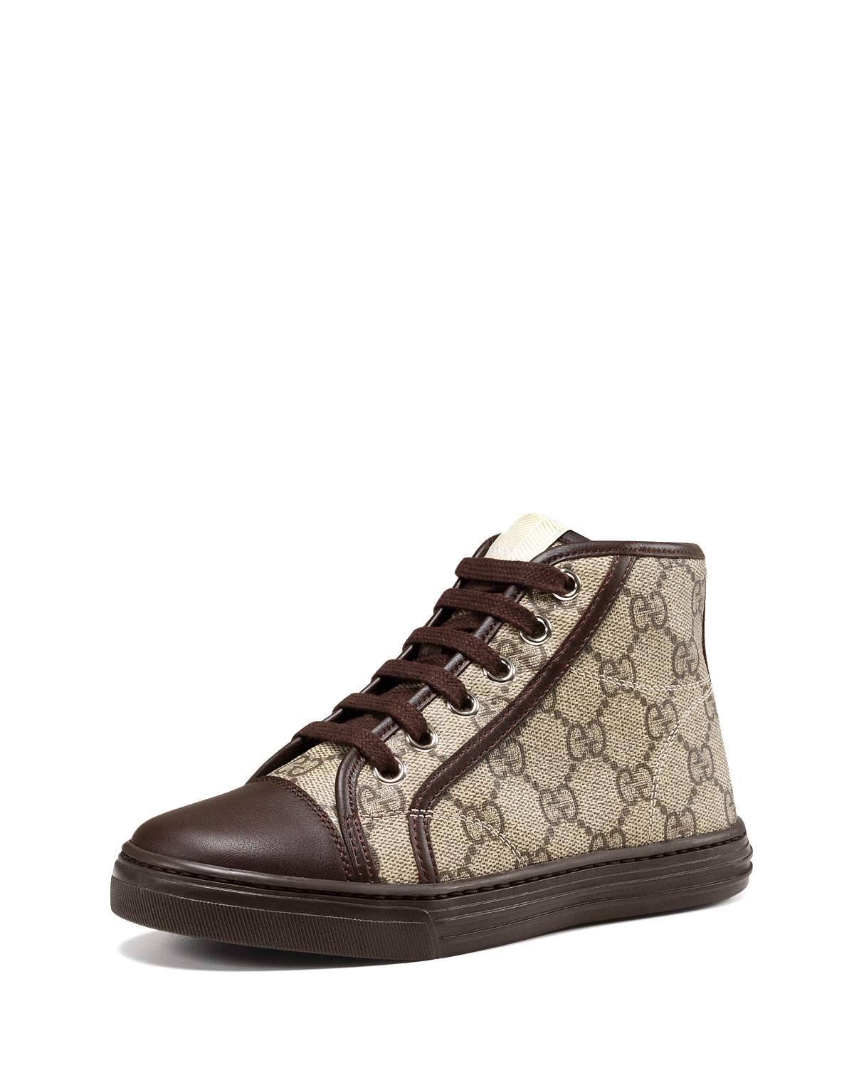 Lyst Gucci GG Supreme Canvas HighTop Sneakers in Brown