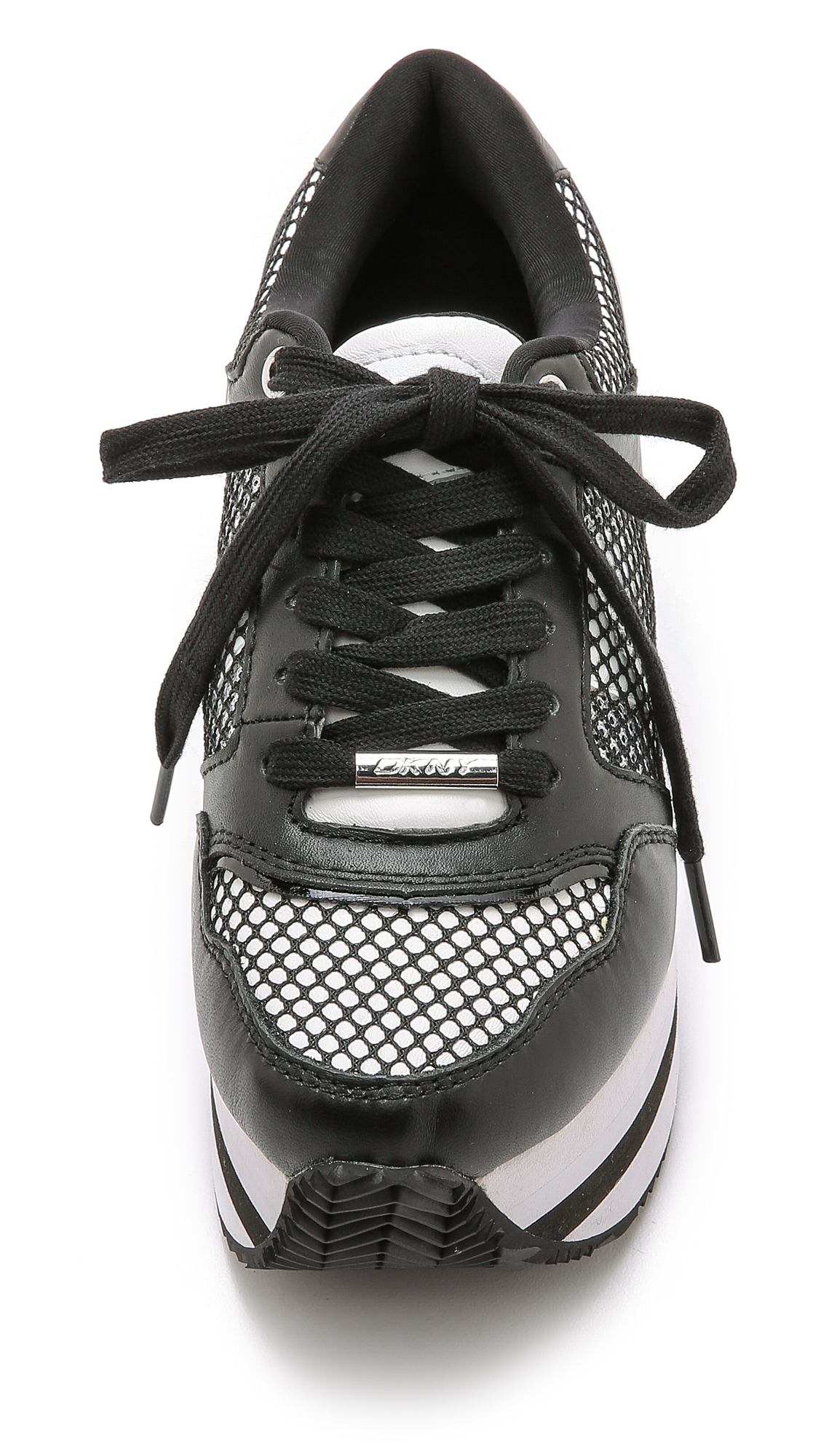 Lyst - Dkny Jill Platform Sneakers - White/black in White