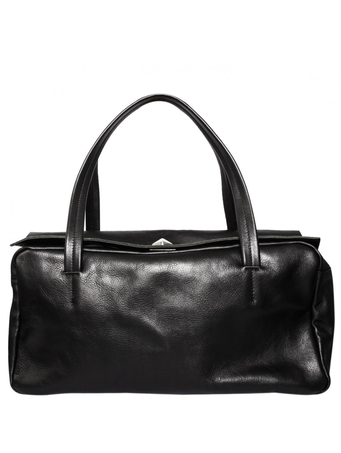 Yohji yamamoto Rectangular Leather Handbag Black in Black