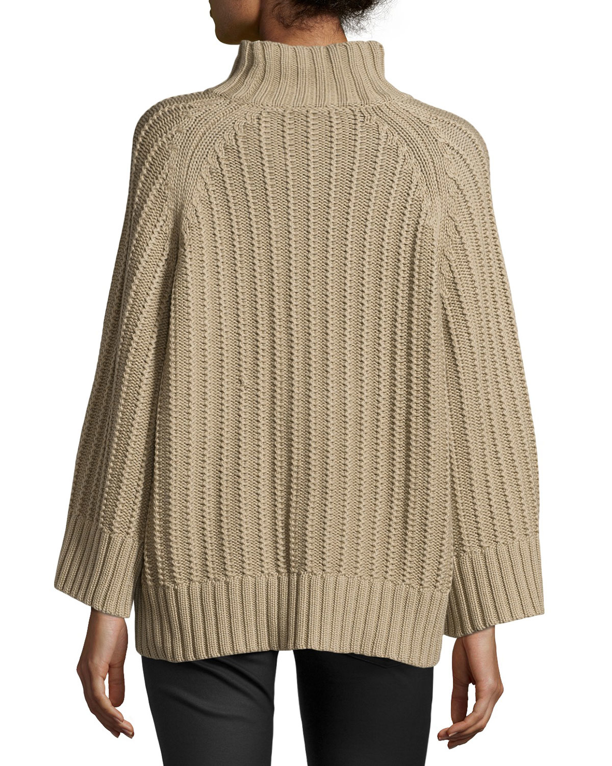 Michael kors Ribbed Shaker-knit Sweater in Natural | Lyst
