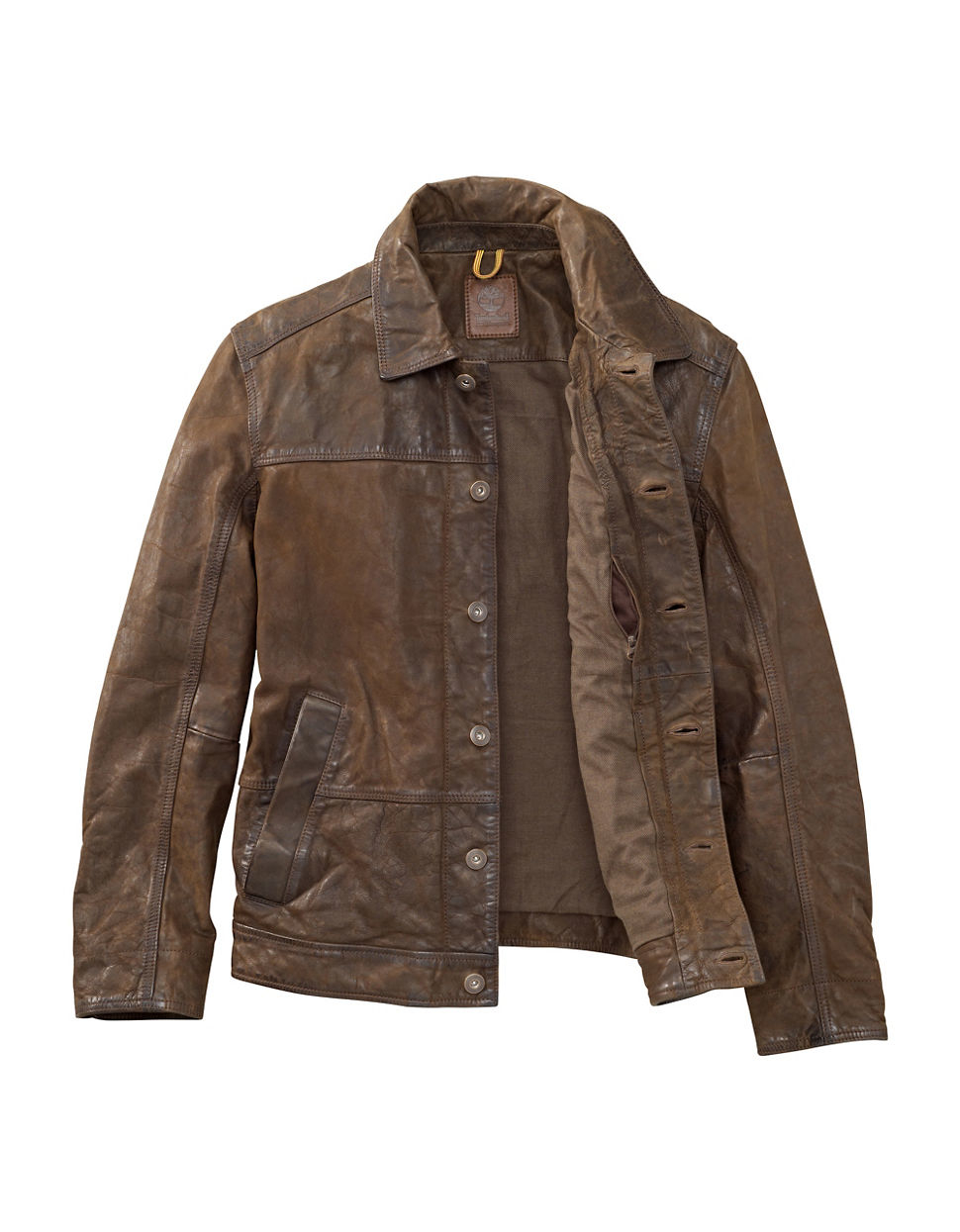 Timberland Tenon Water Resistant Leather Bomber Jacket in Brown for Men ...