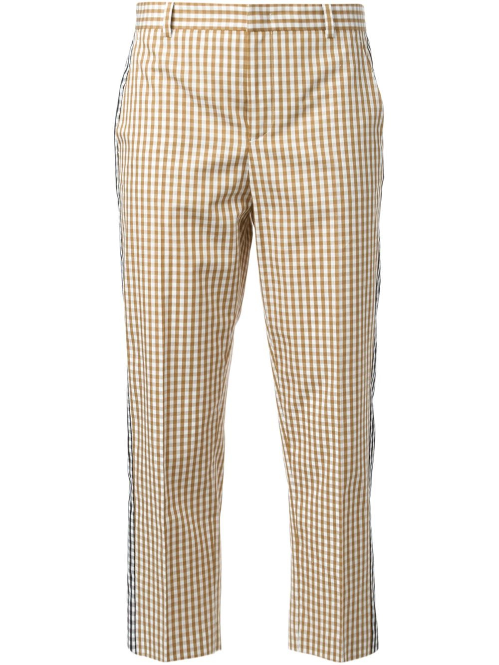 Lyst - N°21 Cropped Gingham Check Trousers in Brown