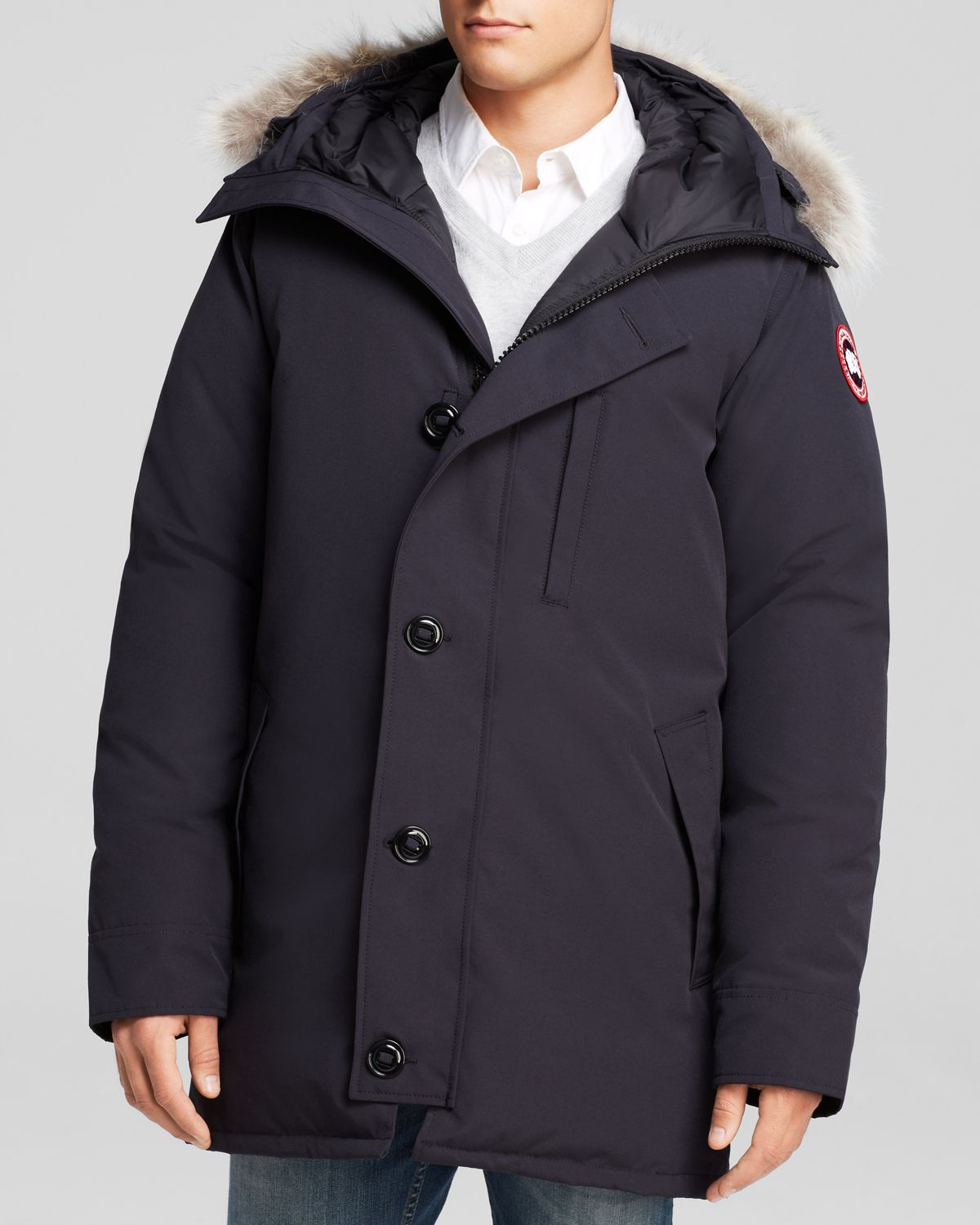 Canada goose Chateau Parka With Fur Hood in Blue for Men | Lyst