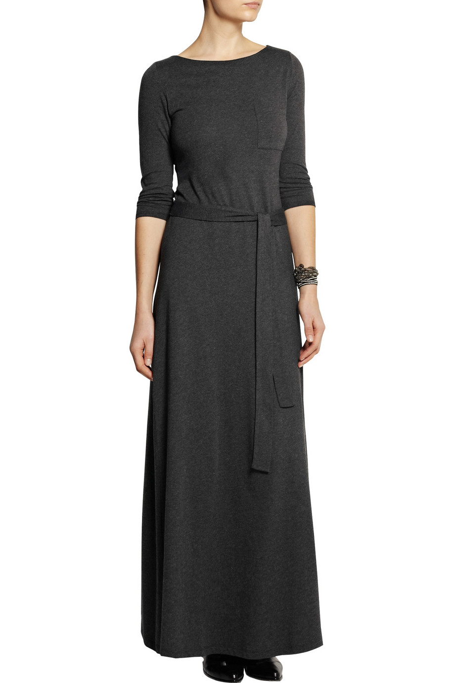 Chinti & parker Cotton And Modal-Blend Jersey Maxi Dress in Gray | Lyst