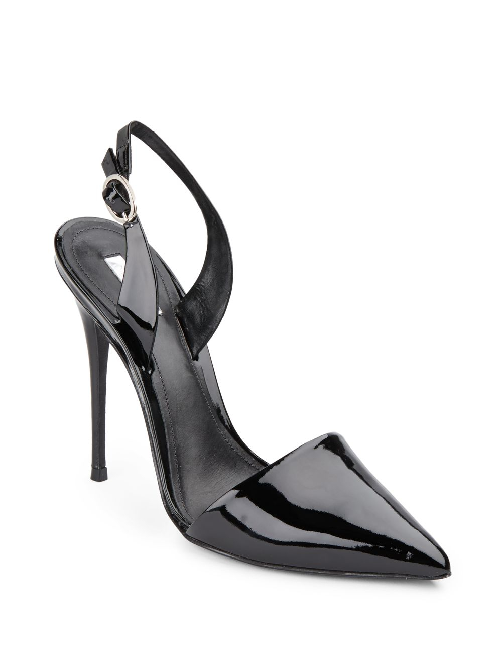 Schutz Cindaya Patent Leather Slingback Point Toe Pumps in Black | Lyst