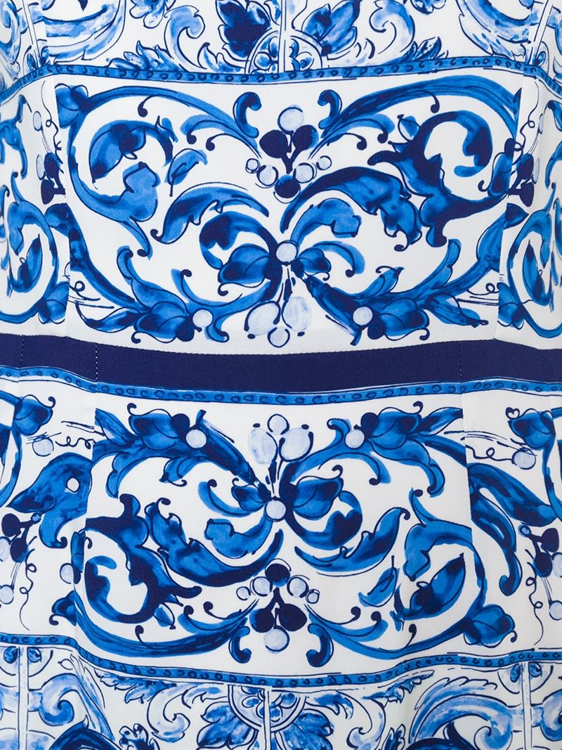 Dolce & gabbana 'majolica' Dress in Blue Lyst