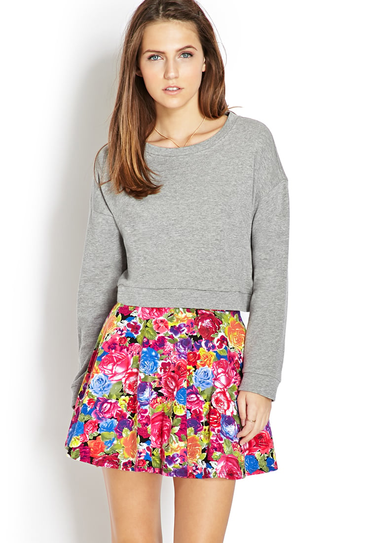 Lyst Forever 21 Vibrant Floral Skater Skirt