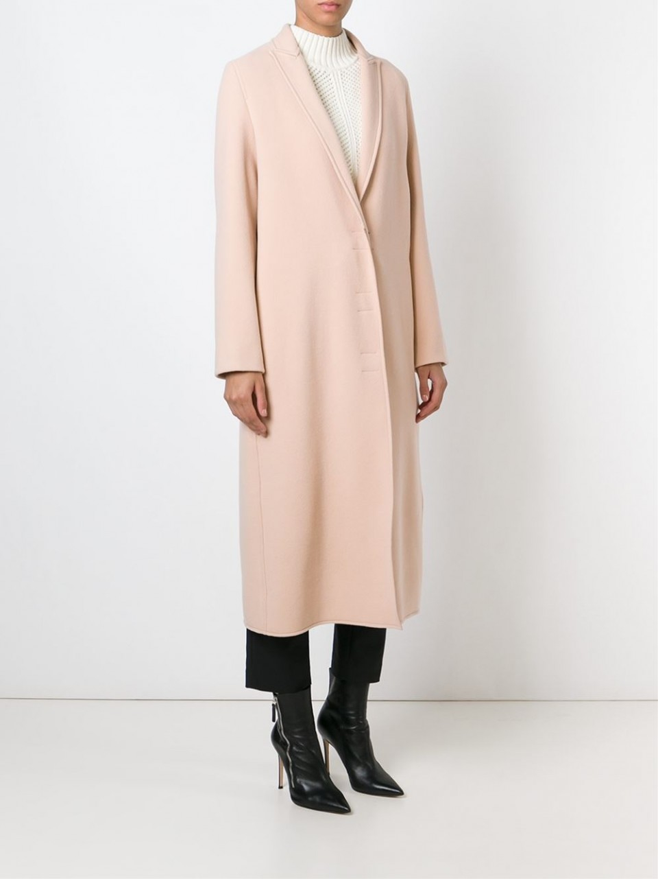 Lanvin Classic Wool Long Coat in Pink Lyst