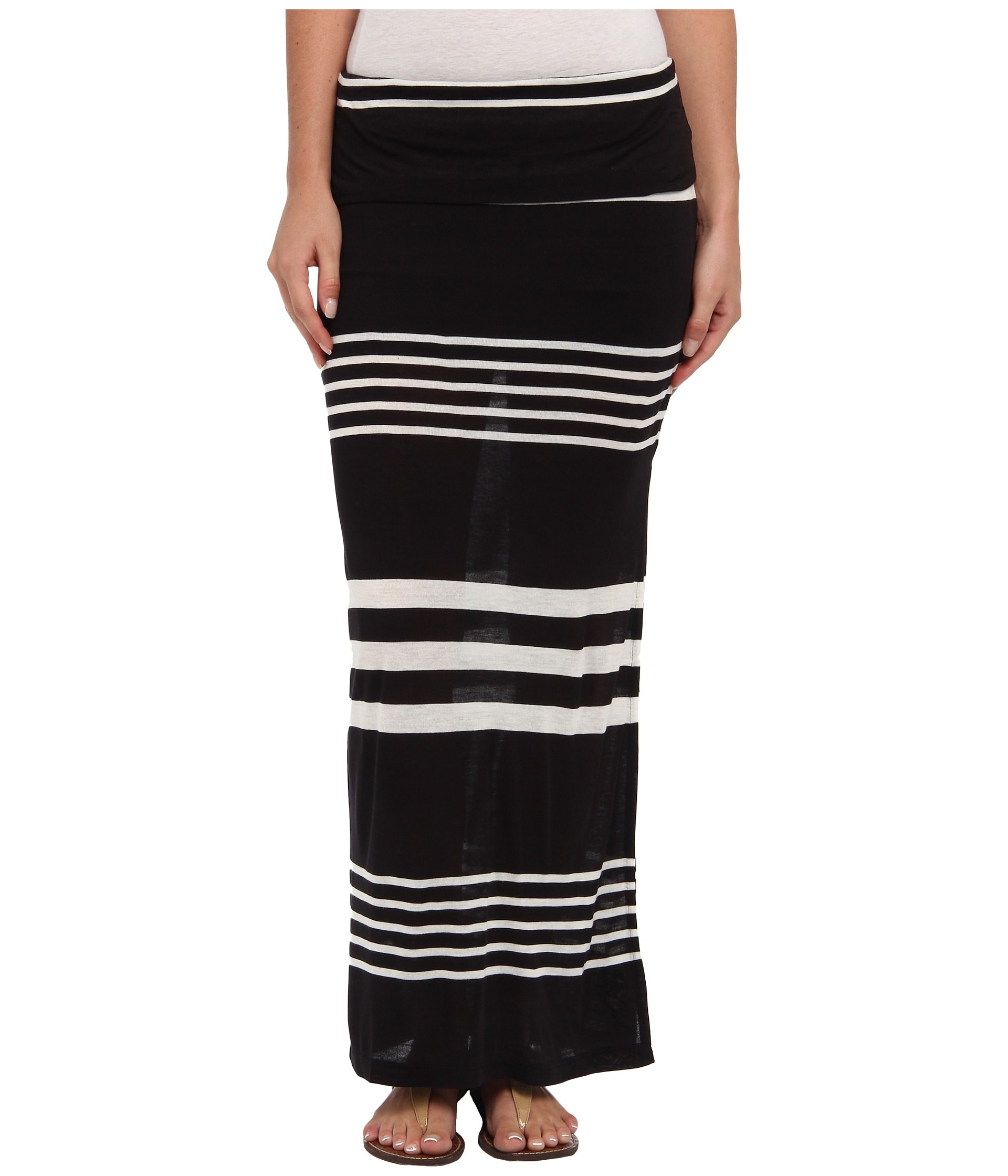 Rip curl Sunset Stripe Maxi Skirt in Black | Lyst