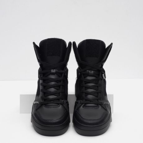 Zara Fur Lined High-top Sneaker Fur Lined High-top Sneaker in Black ...