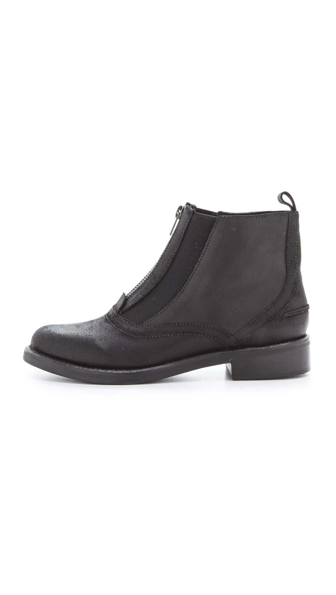 comfortable flat black booties