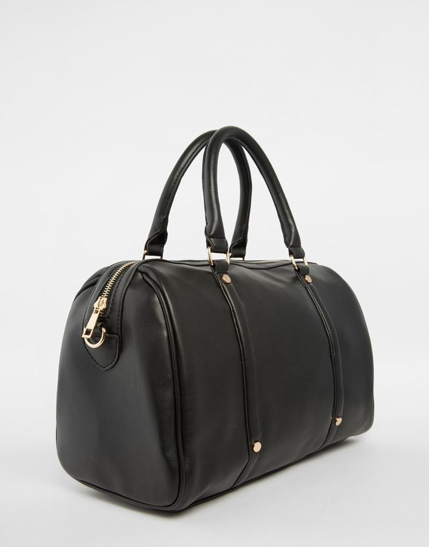 Lyst Asos Stud Detail Bowler Bag In Black Gallery