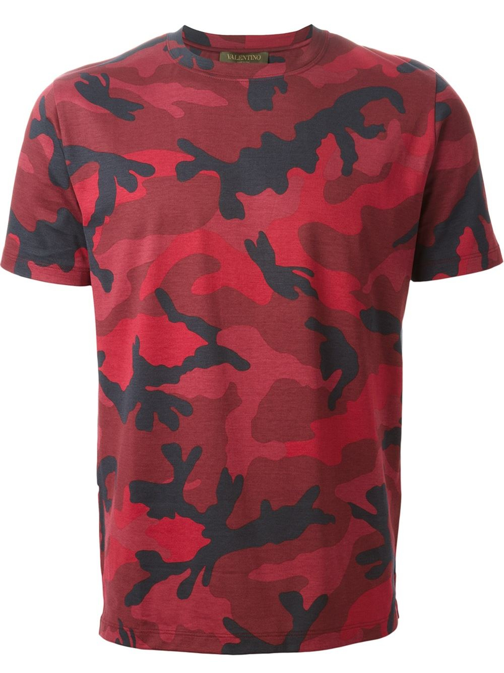 Valentino 'Rockstud' Camouflage T-Shirt in Red for Men | Lyst