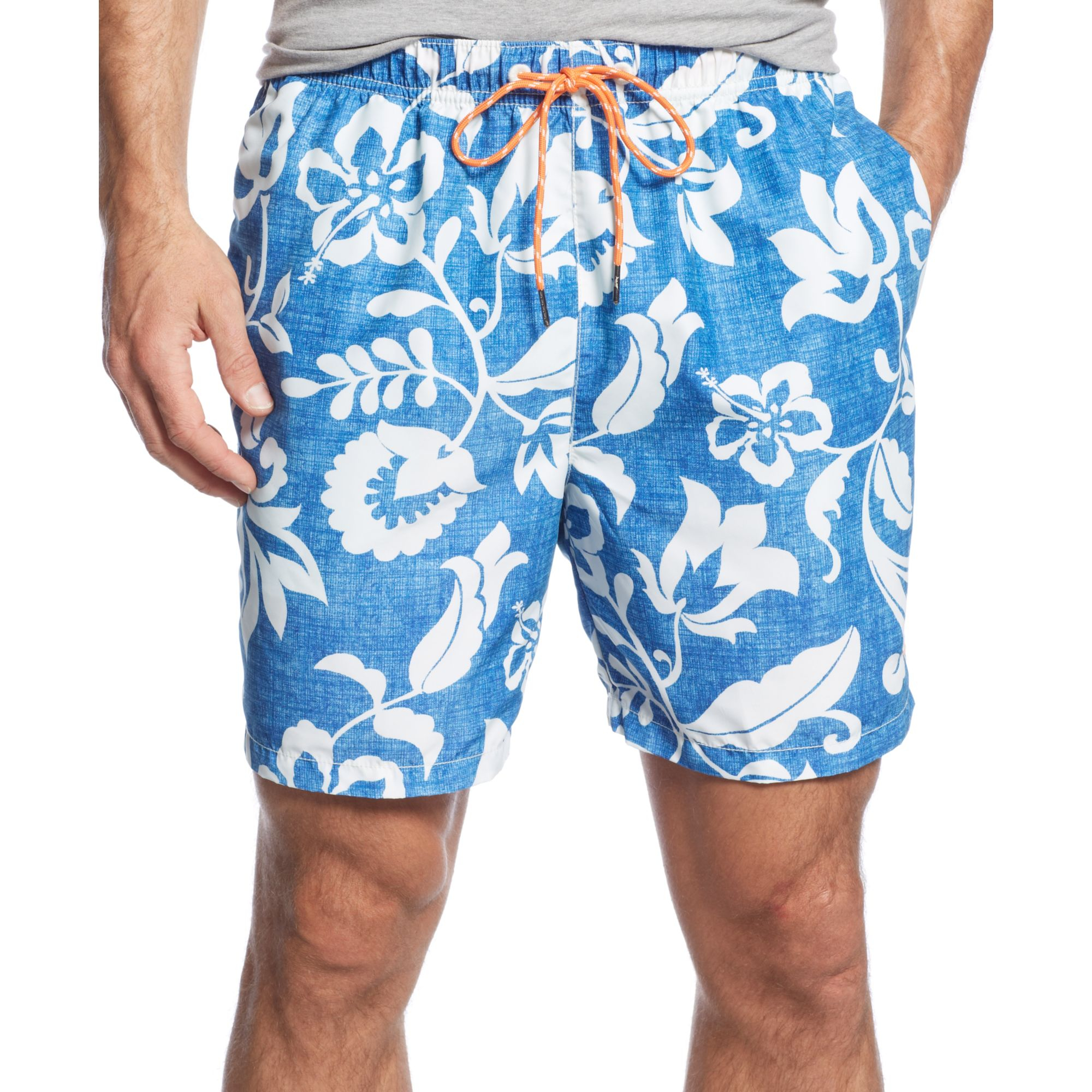 Tommy Bahama Naples Bloom Swim Trunks in White for Men (Beach Blue) | Lyst